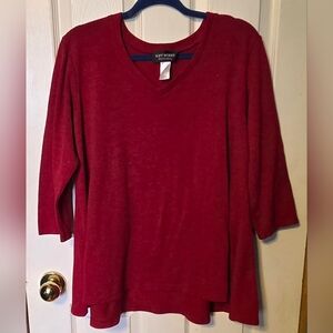 Soft Surroundings Women's Long Sleeve Red Top